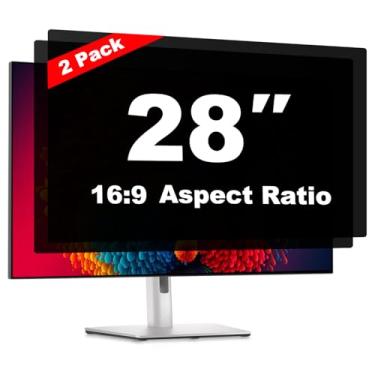Imagem de Pozlle Protetor de tela de privacidade de computador de 28 polegadas [pacote com 2] para monitor panorâmico de mesa 16:9 - filtro de privacidade de luz azul antirreflexo e película protetora de