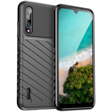 Imagem de HTXWXJC Capa de telefone Xiaomi Mi 9 Lite/CC9, TPU à prova de choque, preta
