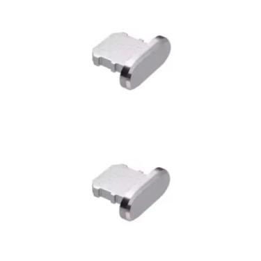 Imagem de Tampa Plug Protetora a Prova de Poeira e Sujeira com Suporte, entrada e saída USB - IPhone (z2 - prata + prata)