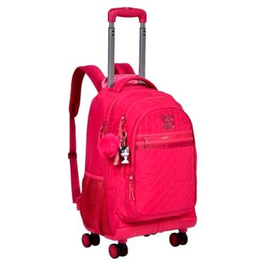 Imagem de Mochila RB 4 Rodas 360 ° Rodinha Escolar infantil Carrinho Costa Feminina Menina (Rosa)