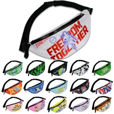 Imagem de Pochete estilo quadrinhos para homens, mulheres e adolescentes – bolsa de cintura com estampa de herói, alça ajustável, bolsa de cinto leve para viagens, corrida, caminhadas, festivais ou uso diário