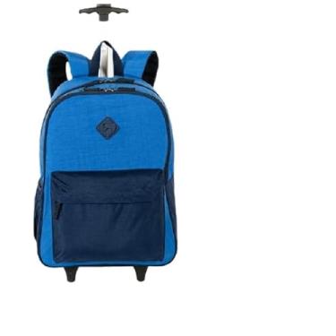 Imagem de Sestini Mochila com Carrinho Rolling Crinkle 2 Double, 35L, 4 Rodas Giratórias 360°, Azul