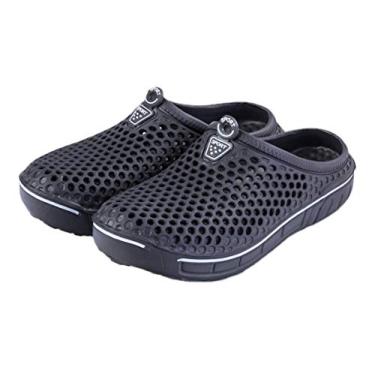 Imagem de Dawwoti Chinelos femininos deslizantes de cor sólida sandália com furo ajustável, Cinza, 34 BR