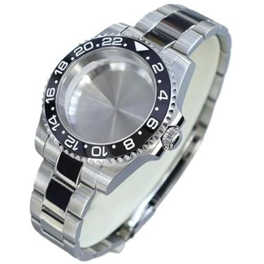 Imagem de FEIYASHI Caixa de relógio de mergulho masculina de aço inoxidável GMT bisel de cerâmica preto/azul para movimento NH35/NH36 Miyota8215 8205 2824, Tampa inferior sólida 2, For ETA2824 PT5000 Movement