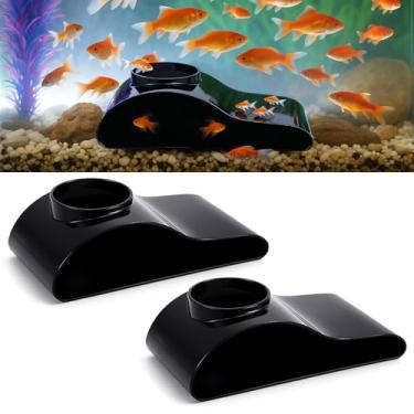 Imagem de AceOrbit 2 peças de caverna subterrânea de túnel de aquário com orifício de curva natural, esconderijo de decoração de aquário para visualização de peixes, sob o túnel para peixe-gato Corydora, Kuhli