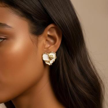 Imagem de 1 par de brincos requintados de tulipa de coração para mulheres, joias finas, decoração de encontros para formatura