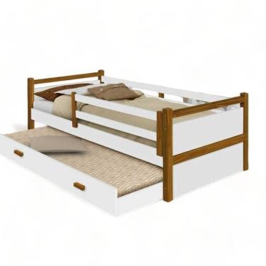 Imagem de Cama Bianca Branca E Mel Com Auxiliar