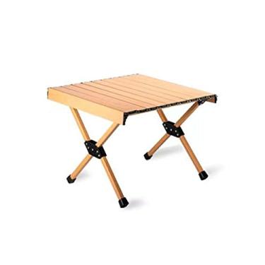 Imagem de Yadlan Mesa de acampamento Alu para 4 pessoas dobrável, mesa dobrável acampamento dobrável, ultra leve portátil mesa de piquenique ao ar livre com suspensão lateral mesa rolante de alumínio, embalagem