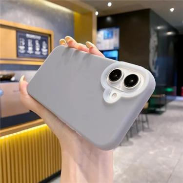 Imagem de HTVJFX Capa de silicone líquido fosco para iPhone 15 Pro Jelly com proteção para lente de câmera (para iPhone 15 Pro/cinza)