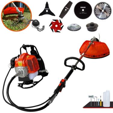 Imagem de Roçadeira Costal Terra GRC430 43cc Com Carretel + Faca 2 Pontas + Faca 3 Pontas + Faca 6 Pontas + Faca 40 Dentes + Faca 80 Dentes + Trimmer + Escova