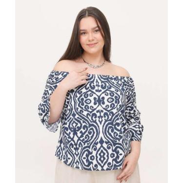 Imagem de Blusa Ciganinha Plus Size Feminina Estampada Manga 7/8-27022 - Marisa,