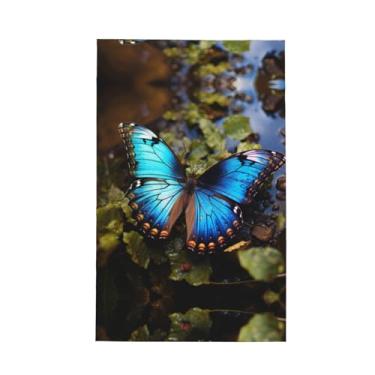 Imagem de XLLingL Lindas toalhas de cozinha com estampa de borboleta azul, panos de prato de microfibra, para decoração e limpeza de cozinha - 1 peça