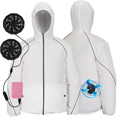 Imagem de Coolig Vest Jacket Para Mulheres - Proteção Solar Roupas Com Ar Condicionado, Alimentado Por Bateria 3 Controle De Velocidade Cool Vest, Green, L