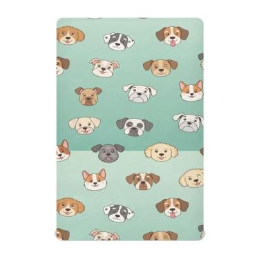 Imagem de SEHANY Lençol de berço de cachorro fofo para meninos e meninas, macio, respirável, elástico, lençol com elástico padrão para bebês de 27 x 99 cm