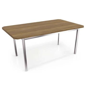 Imagem de Mesa Para Cozinha Reno Com Tampo 160cm Cromada Nogueira Kappesberg