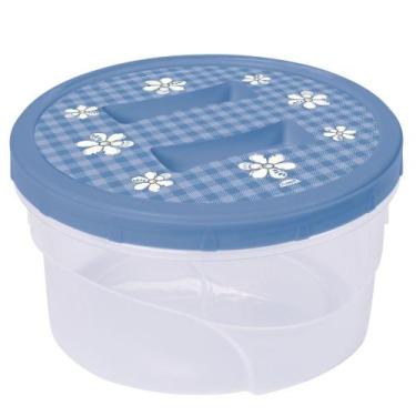 Imagem de Pote de plástico decorado rosca 1,4 litros azul Plasutil ref.5566