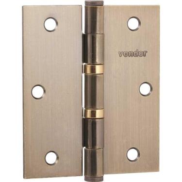 Imagem de Dobradiça 3.1/2 Anel Rolamento Latonada 3 Peças Vonder