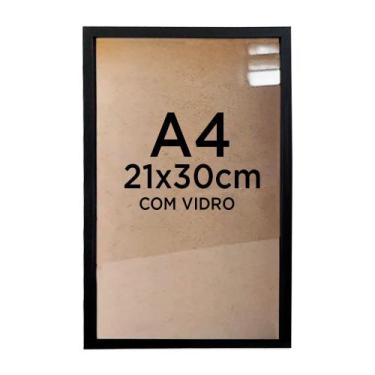 Imagem de Moldura Quadro Caixa 3cm A4 21x30cm Foto Poster Ilustração Com Vidro -
