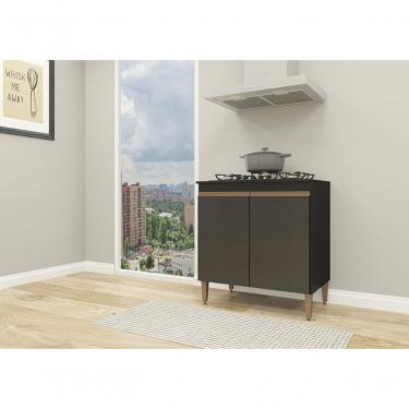 Imagem de Balcão De Cooktop Para Cozinha Milão Com 2 Portas Menu Móveis Preto