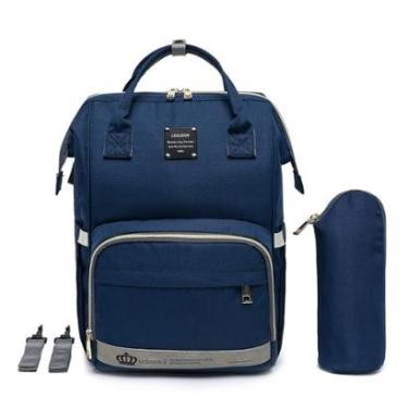 Imagem de Mochila Bolsa Maternidade Bebê Lequeen Menina Menino Com Porta Mamadeira Térmico-Feminino