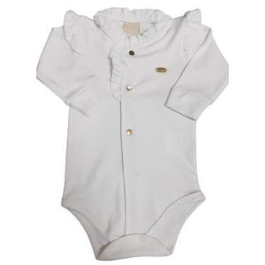 Imagem de Body Longo Luxo Bebê Menina Suedine Katita Kids 2555 - G ( 9 - 12 MESES ) - Branco-Feminino