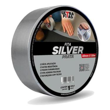 Imagem de Fita Adesiva Multiuso Silver Tape Ultra Fitas 50m x 48mm Pra - Congrat