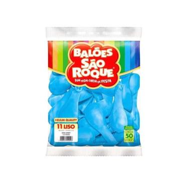 Imagem de Balão Liso Tam 11 Redondo 25 Un São Roque -, Azul Claro