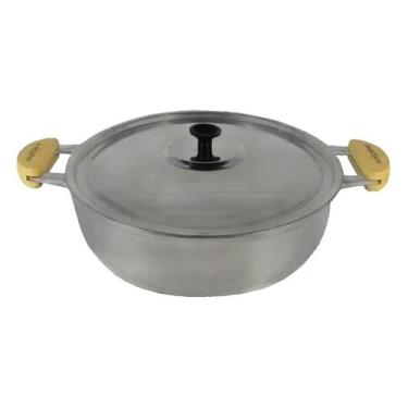 Imagem de Frigideira Panela Alumínio Fundido Polida Alça Meia Lua 36cm - DIVIFOR