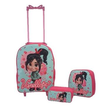 Imagem de Kit Mochila Infantil Vanellope Rosa 
