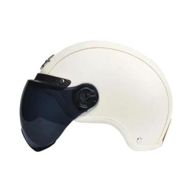 Imagem de Capacete De Couro Vintage Para Motociclistas Masculinos Com Viseira Ha