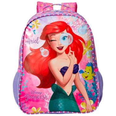 Imagem de Mochila De Costas Escolar Infantil Média Personagens Disney, Ariel