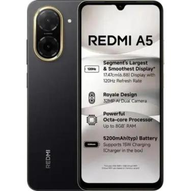 Imagem de Smartphone Celular Xiaomi Redmi A5 4/128Gb4G, Tela 6,88 HD 120Hz Câm. 