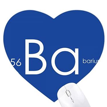 Imagem de Chestry Elements Mesa de época alcalina de metal terrestre Bário Ba Heart Mousepad de borracha, tapete de jogos, escritório