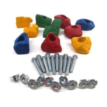 Imagem de Kit 10 Agarras P Parede De Escalada Madeira Sort1 Realrocks