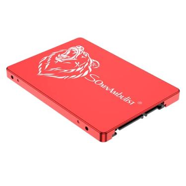 Imagem de Somnambulist SSD 60GB SATA III 6GB/S Interno Disco sólido 2,5”7mm 3D NAND Chip Up To 520 Mb/s (Vermelho Urso-60GB)