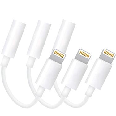 Imagem de Adaptador Lightning para fone de ouvido de 3,5 mm (certificado pela Apple MFi), pacote com 3 adaptadores de áudio para conector auxiliar de 3,5 mm, conversor de cabo compatível com iPhone 13 12 11 Pro XR XS Max X 8 7 iPad
