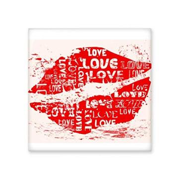 Imagem de Palavra-chave do Dia dos Namorados Love Kiss cerâmica brilhante decalque pedra adornada tijolo vitrificado