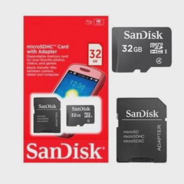 Imagem de Cartão de Memória Micro sd Sandisk 32GB com Adaptador sd Classe 4 Original
