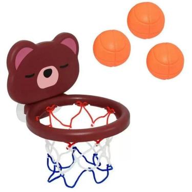 Imagem de Brinquedo Infantil para Banho Basquetebol Urso Shiny Toys com 3 Bolinhas
