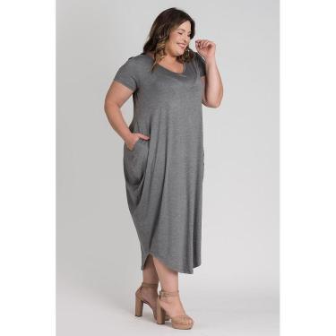 Imagem de Vestido Feminino Plus Size Amplo Comfy Bolsos Laterais - Serena