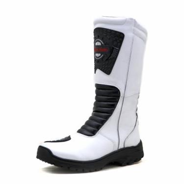 Imagem de Bota motociclista, de couro impermeável (Chuva), cores, 430 (Branco, BR, Adulto, Numérico, 37)