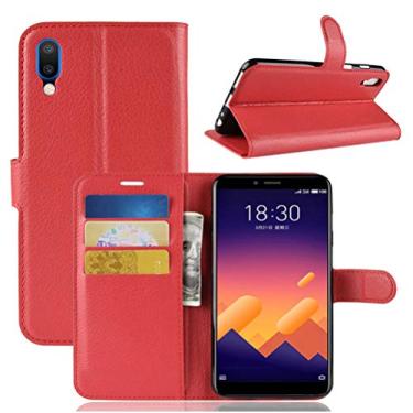 Imagem de MEIZU Meilan E3 Capa, carteira flip de couro PU premium com compartimento para cartão, suporte e fecho magnético [capa interior à prova de choque de TPU] Compatível com MEIZU Meilan E3
