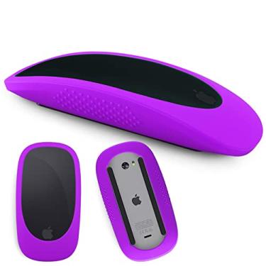 Imagem de Capa de mouse de silicone para Apple Magic Mouse I&ii capa para mouse iMac Apple Mouse 2 Skins, luva anti-queda para mouse (roxa)