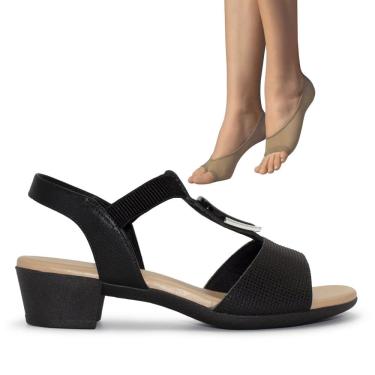 Imagem de Sandália Usaflex Feminina Salto Bloco MM0801+2P Meias Color Sports Sapatilha Dedinhos 9065