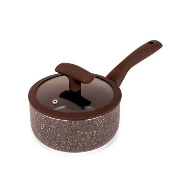 Imagem de Panela Hercules Redonda Antiaderente Ceramica Indução Marrom 16x8cm 1,5L