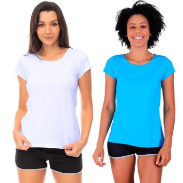 Imagem de Kit 2 Camiseta Babylook MXD Conceito Lisa Sem Estampa Slim Multicolorida-Masculino