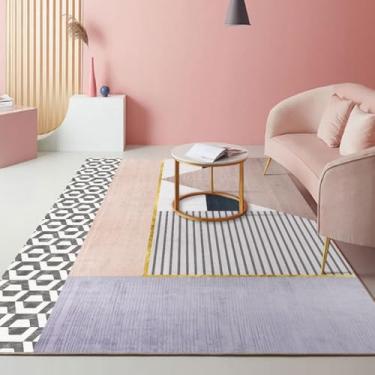 Imagem de Tapetes para sala de estar, tapete rosa para cabeceira, tapete leve de luxo para área grande, sofá, cadeira, carpete lateral, flanela 12.200 x 250 cm 78,7 x 98 pol.