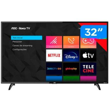 Imagem de Smart Tv 32 Polegadas LED Smart HD Roku 3 HDMI 1 USB AOC, Preto, Bivol