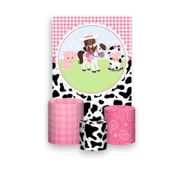 Imagem de Painel De Festa Vertical 1,50 x 2,20 + Trio De Capas Cilindro - Vaquei