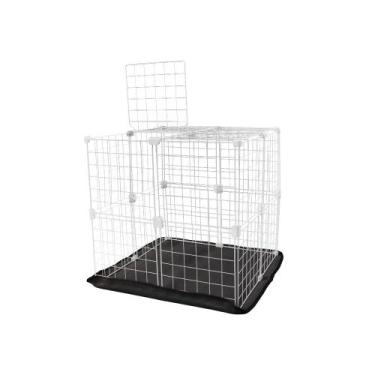 Imagem de Cercado Aramado Porquinho da Índia Coelho 60x60x60cm Teto com Bandeja 